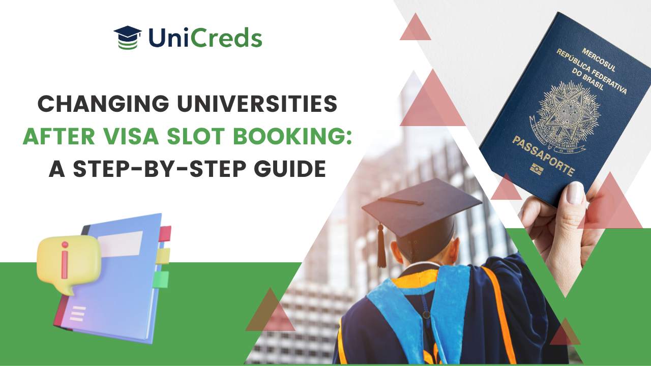 how to change university after visa slot booking
